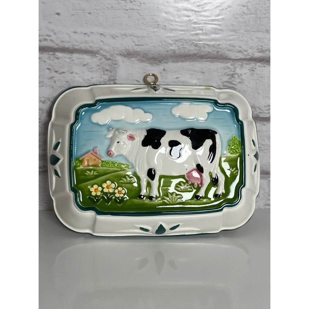 Vintage Gailstyn-Sutton Ceramic Cow Mold Wall Plaque Country Kitchen Decor